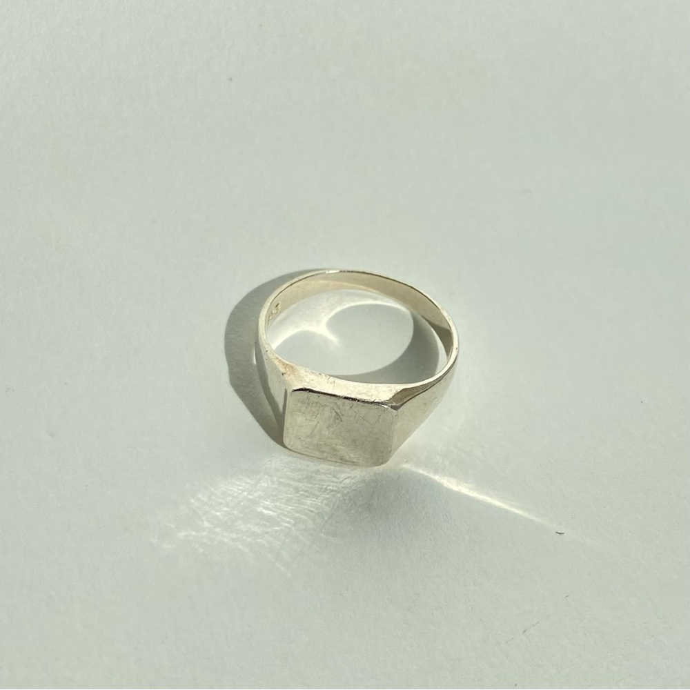 925 Sterling Silver Blank Signet Ring Size 6